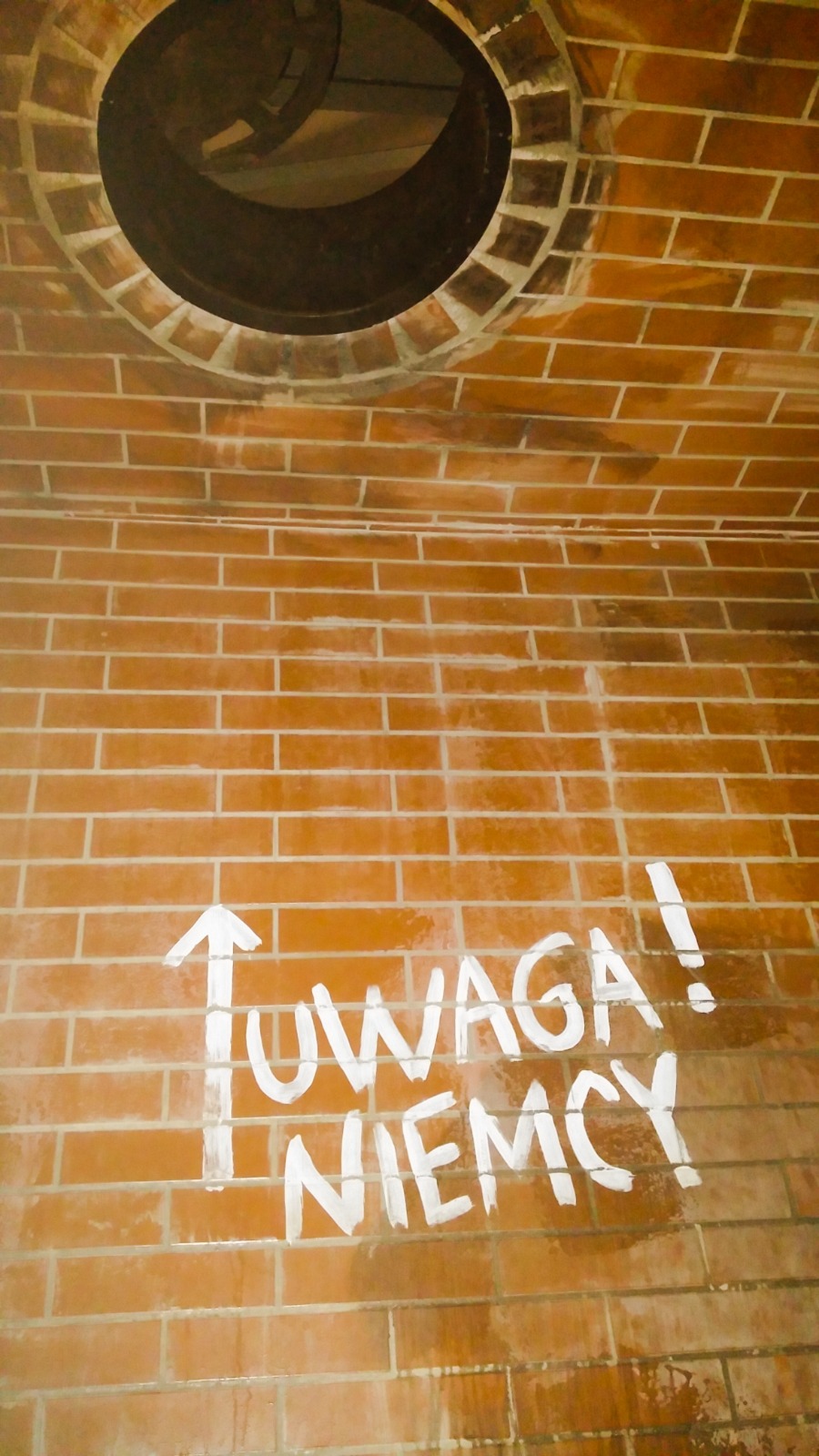 Sewer warning display at the Warsaw Uprising Museum in Poland