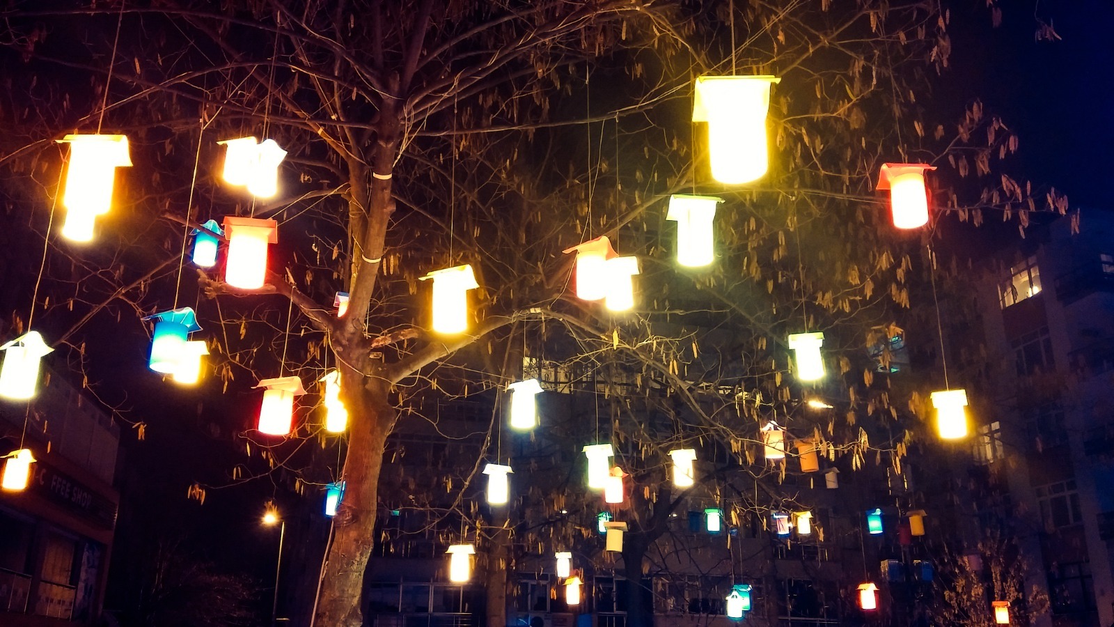 Lanterns in Moda district in Istanbul, Turkey