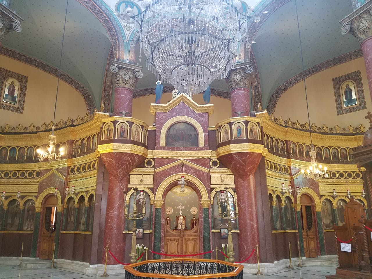 Interior of the Church of St. George in Cairo, Egypt